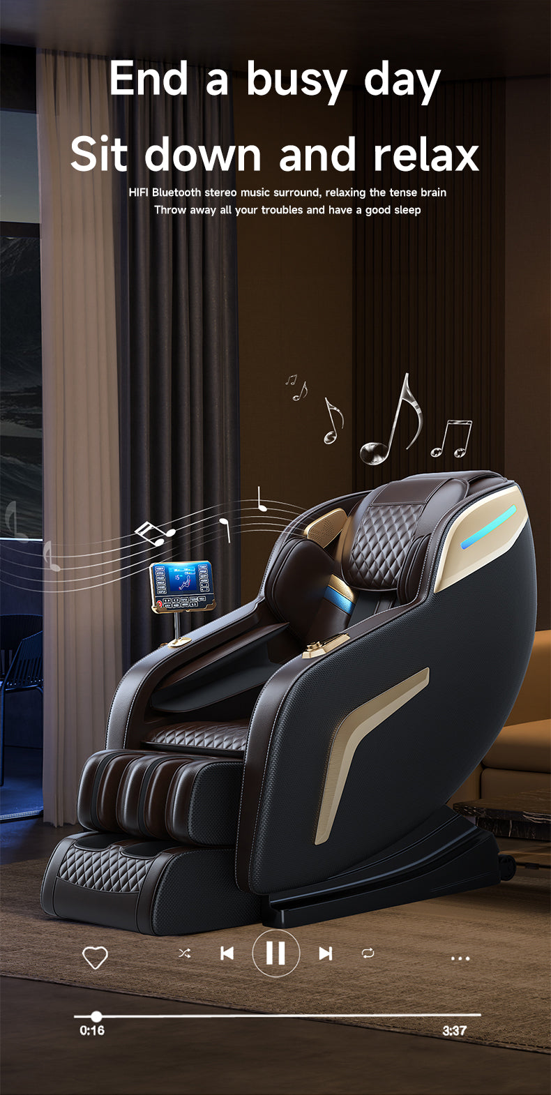 •	JDI Fitness 2026 4D S-Track Latest Zero Gravity Luxury Full Body Massage Chair